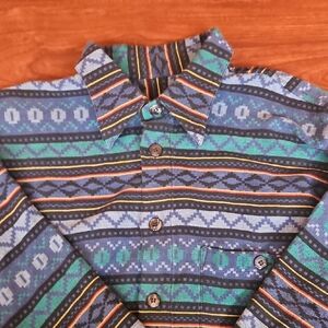 Vintage South African Woven Geometric Southwest Button Down - Size 41 (Men’s L)